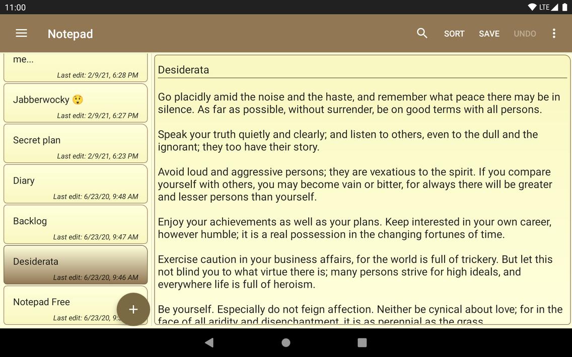Notepad - simple notes
