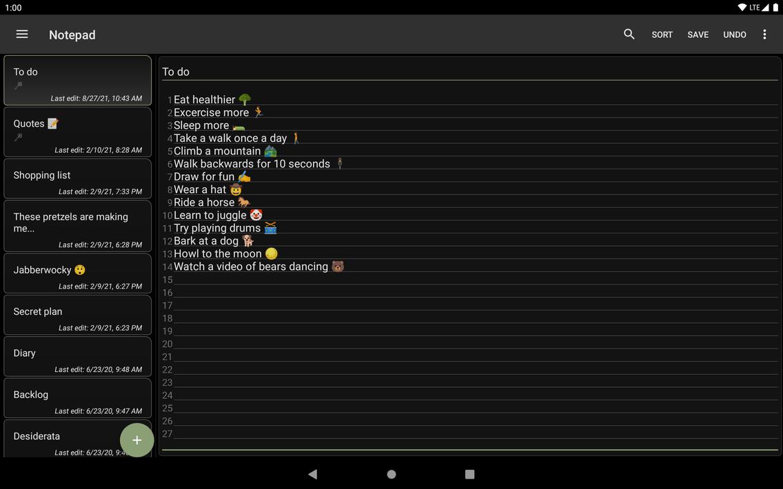 Notepad - simple notes