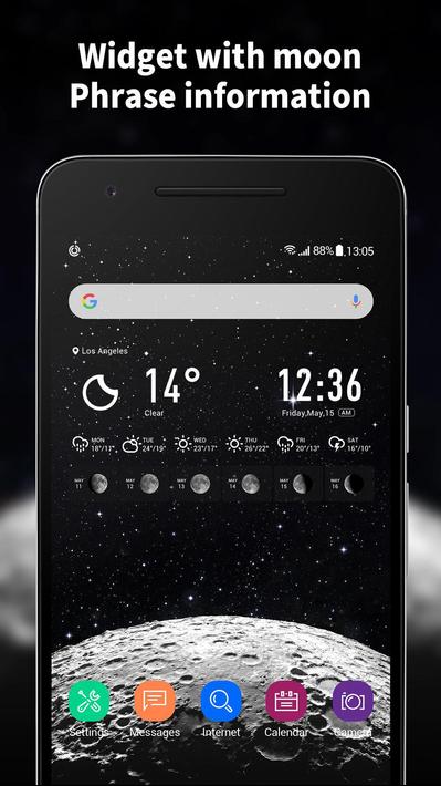 World weather widget& moon phrase information