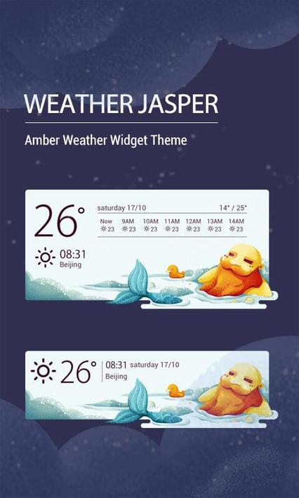 Cute weather forecast clock widget