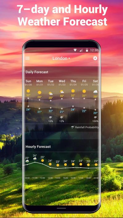 Transparent Weather & Clock App 2018