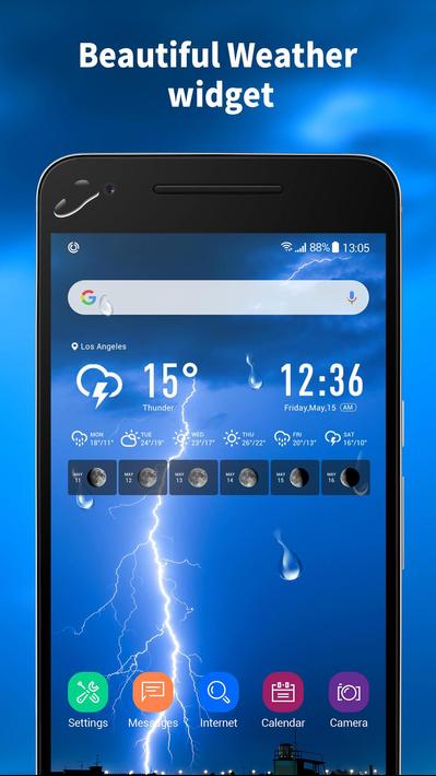 World weather widget& moon phrase information