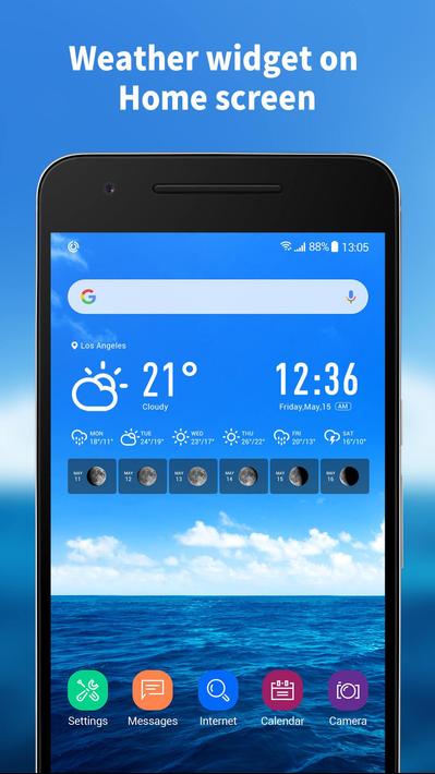 World weather widget& moon phrase information