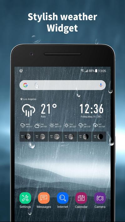 World weather widget& moon phrase information