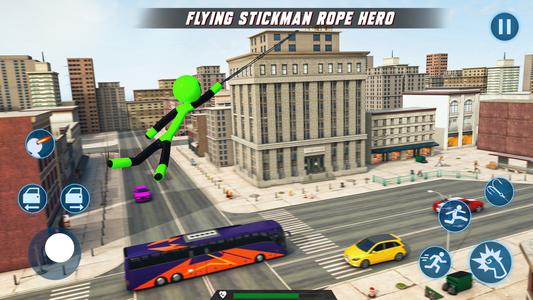 Flying Hero Stickman Rope Hero