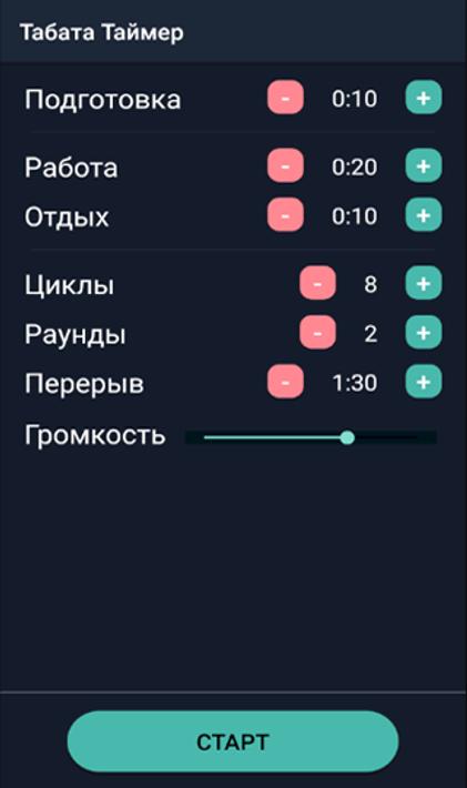 Табата Таймер: Интервальный Та