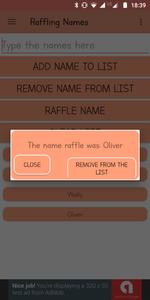 Raffle: Names and Numbers