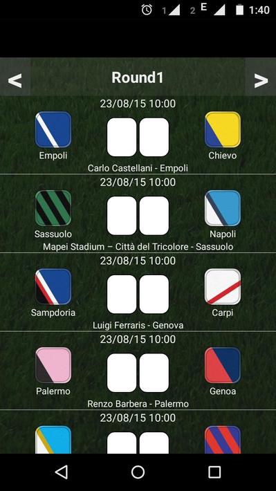 Table Italian League
