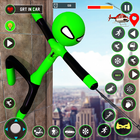 Flying Hero Stickman Rope Hero