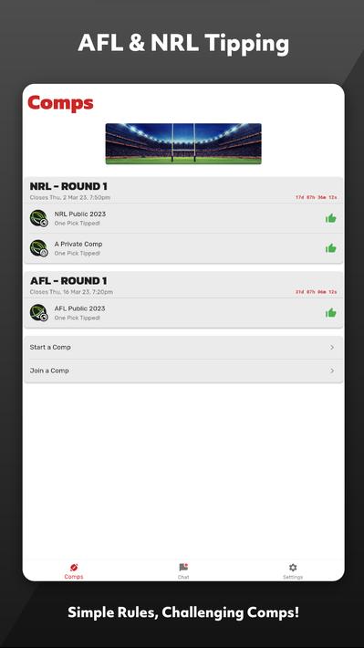 AFL & NRL Tipping - One Pick
