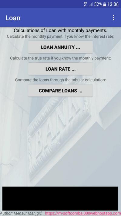 Credit: fast Loan calculation