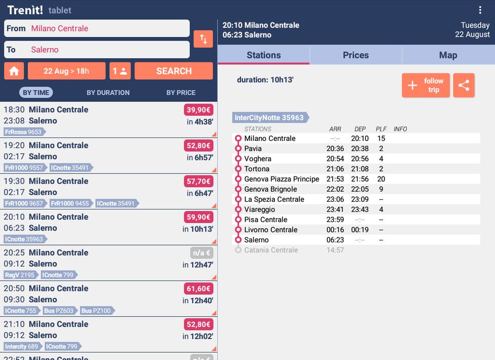 Trenit - find Trains in Italy