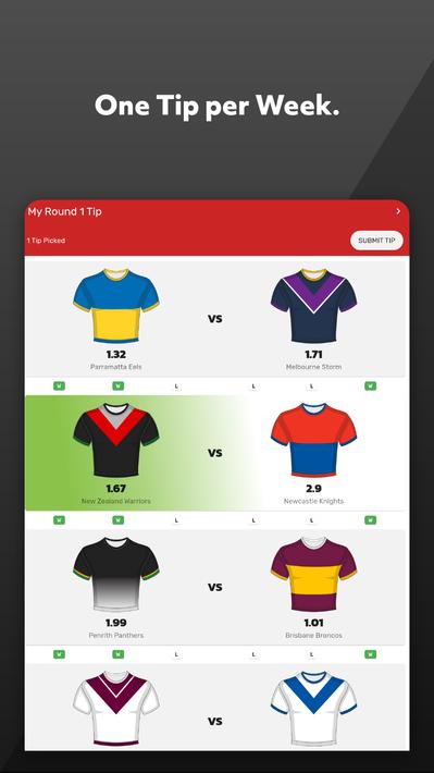 AFL & NRL Tipping - One Pick