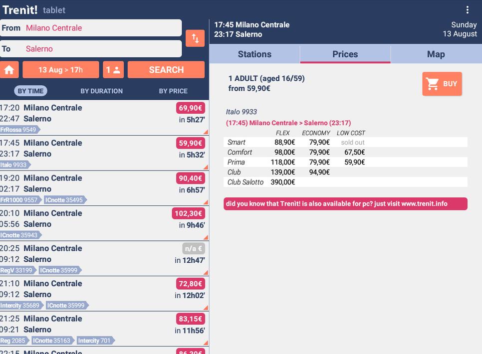 Trenit - find Trains in Italy