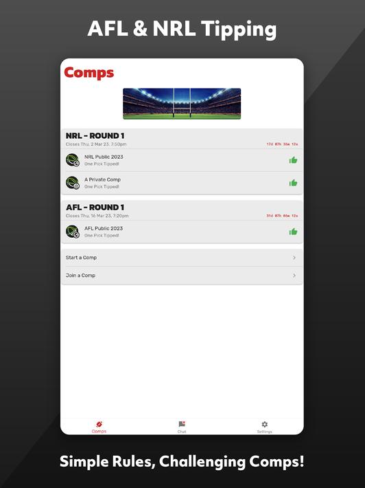 AFL & NRL Tipping - One Pick