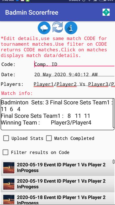 Badminton Match Scorer
